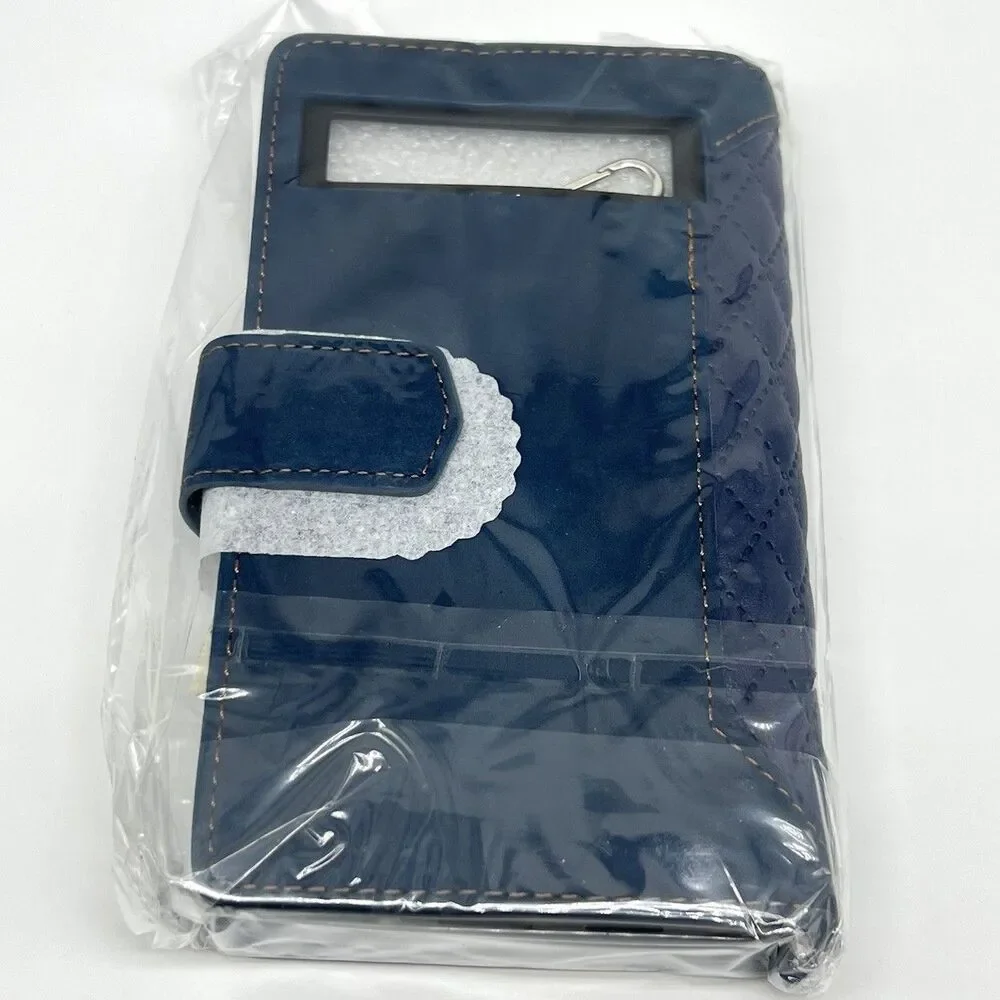 Wallet Phone Case for Google Pixel 7A Blue Flip Cover Stand Card Holder Wristlet
